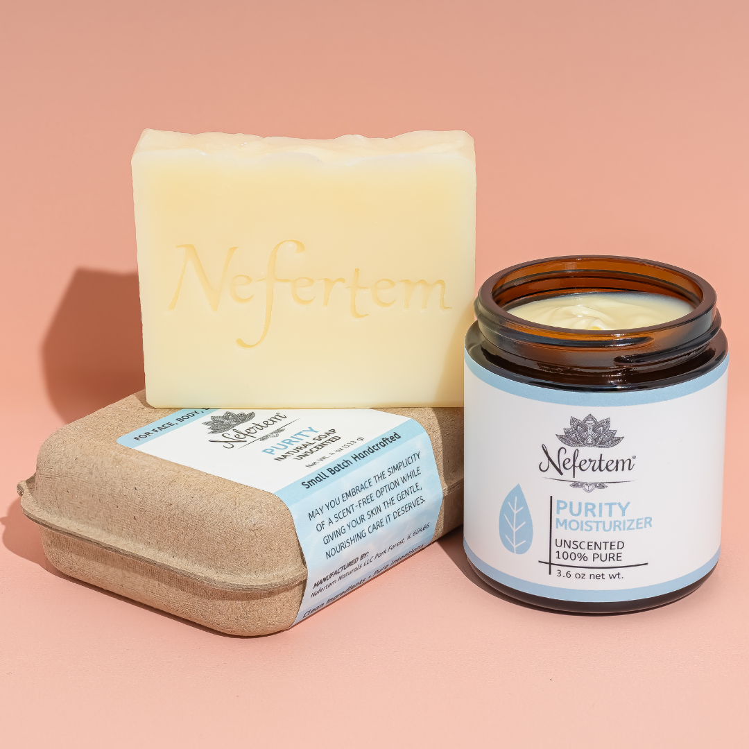 purity bundle with tallow skincare items that are unscented