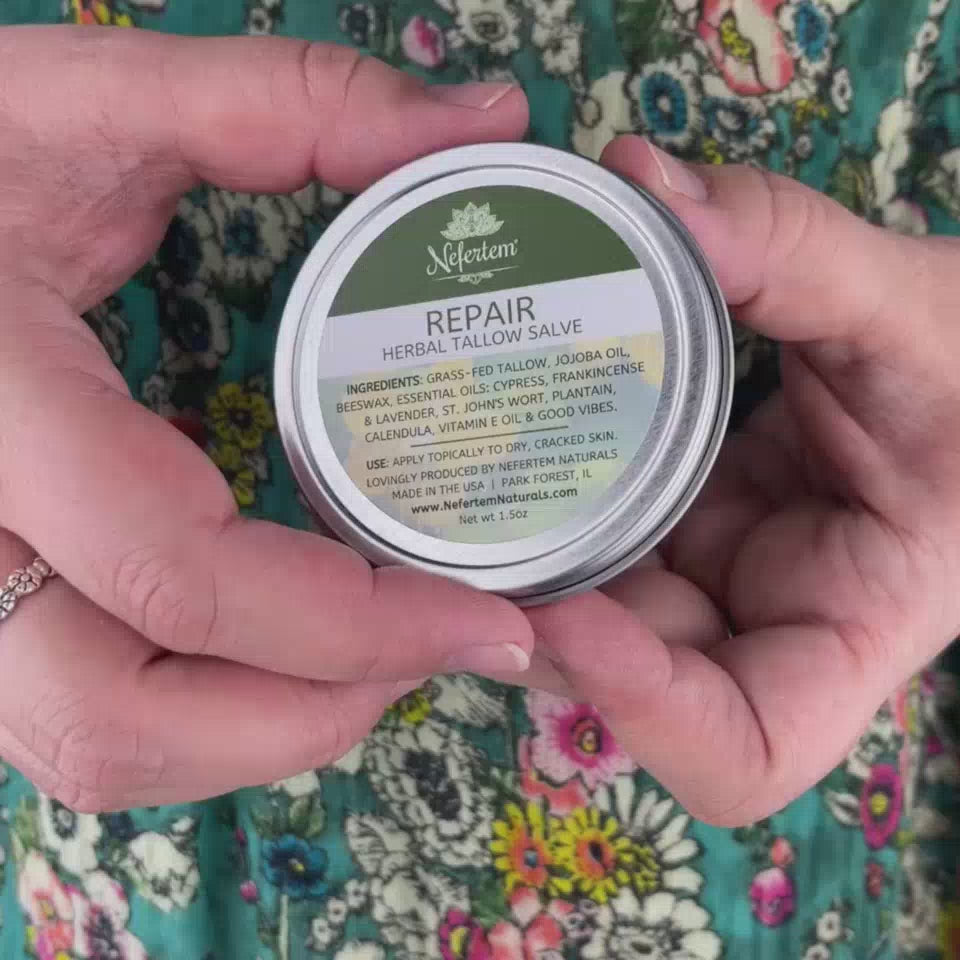applying repair salve to hands